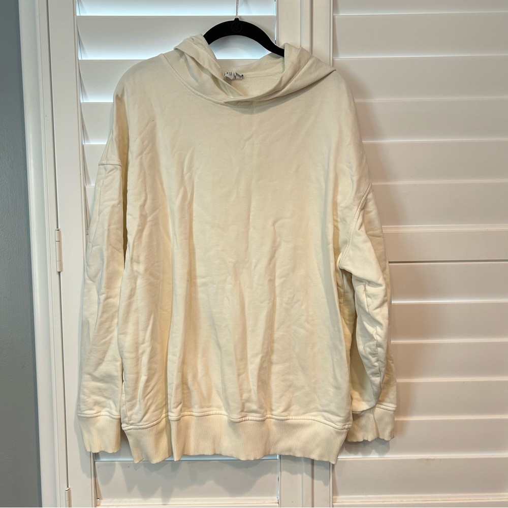 & Other Stories Hooded Sweatshirt Cream Size Medium